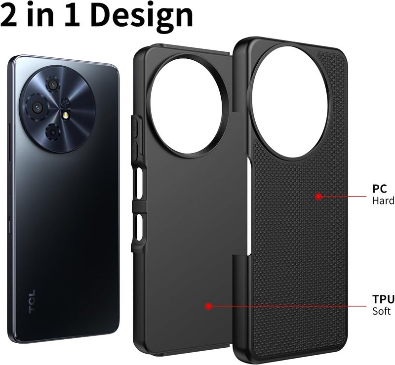Mocotto for TCL 60 XE NXTPAPER 5G/TCL 50 XL 5G Case with Tempered Glass Screen Protector,Dual Layer Heavy Duty Shockproof Protection (Black) - Image 3
